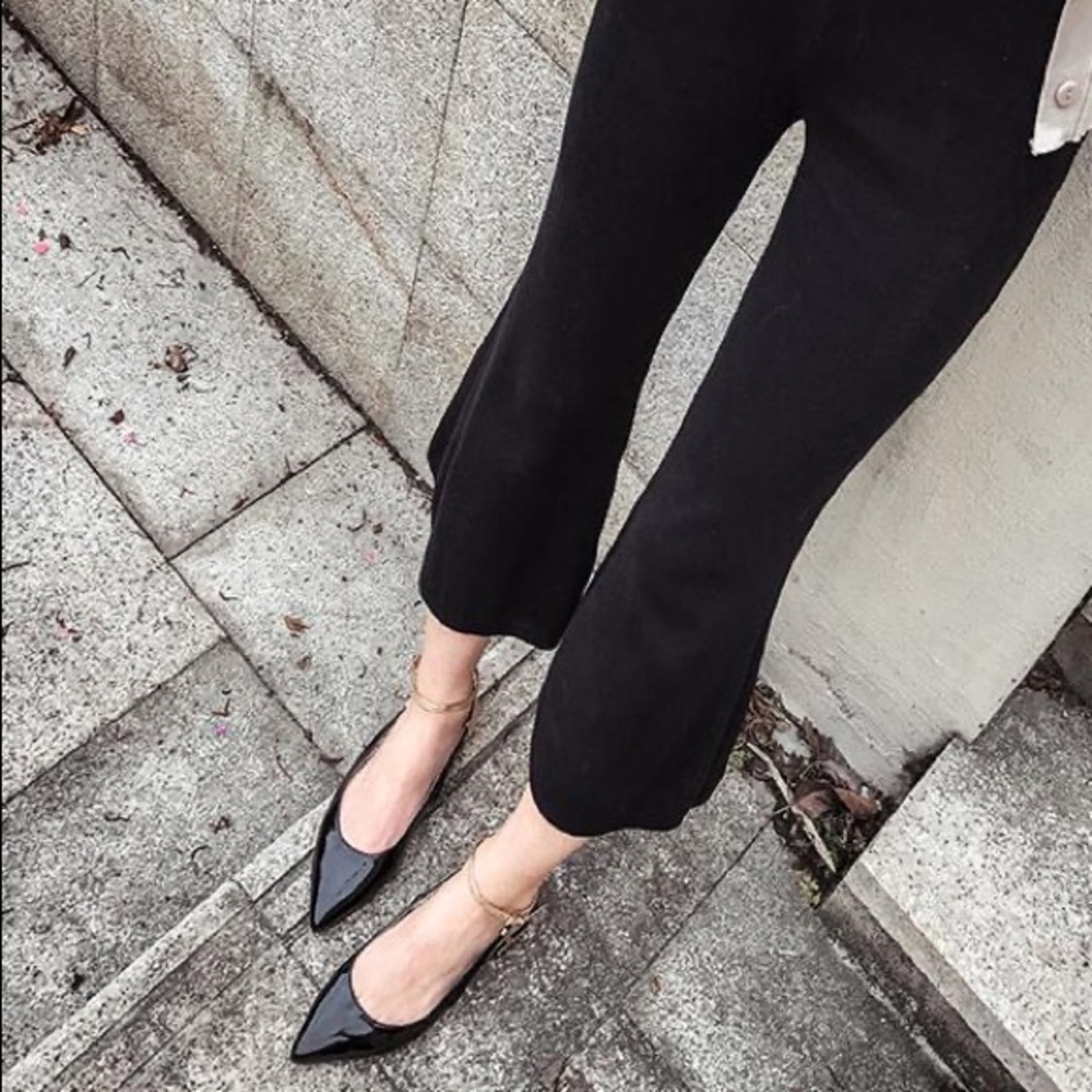 Longchamp 38 leather pointed flats